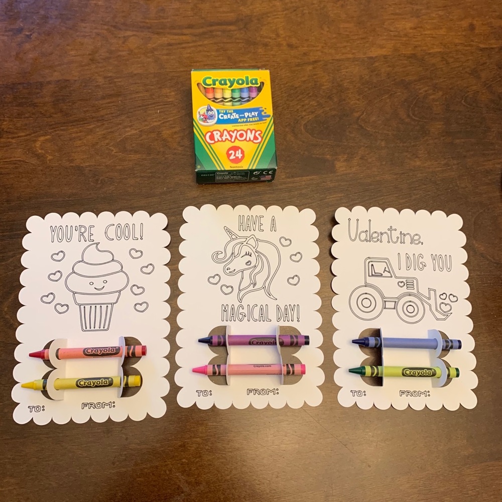 24 Kid’s Valentines Day Crayon Coloring Sheets - Picture 2 of 10
